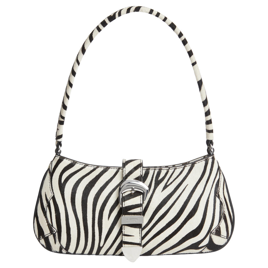 Tommy Jeans schoudertas TJW Cool met zebraprint ecru/zwart