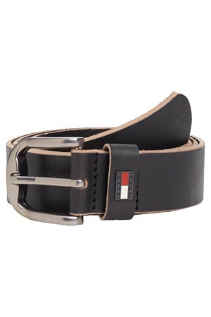 leren riem TJM Otis zwart