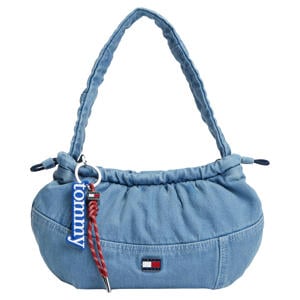 denim schoudertas TJW Icon blauw