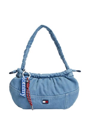 denim schoudertas TJW Icon blauw