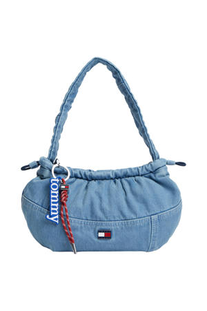 denim schoudertas TJW Icon blauw