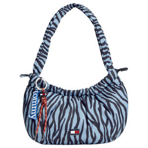 schoudertas TJW Icon met zebraprint lichtblauw