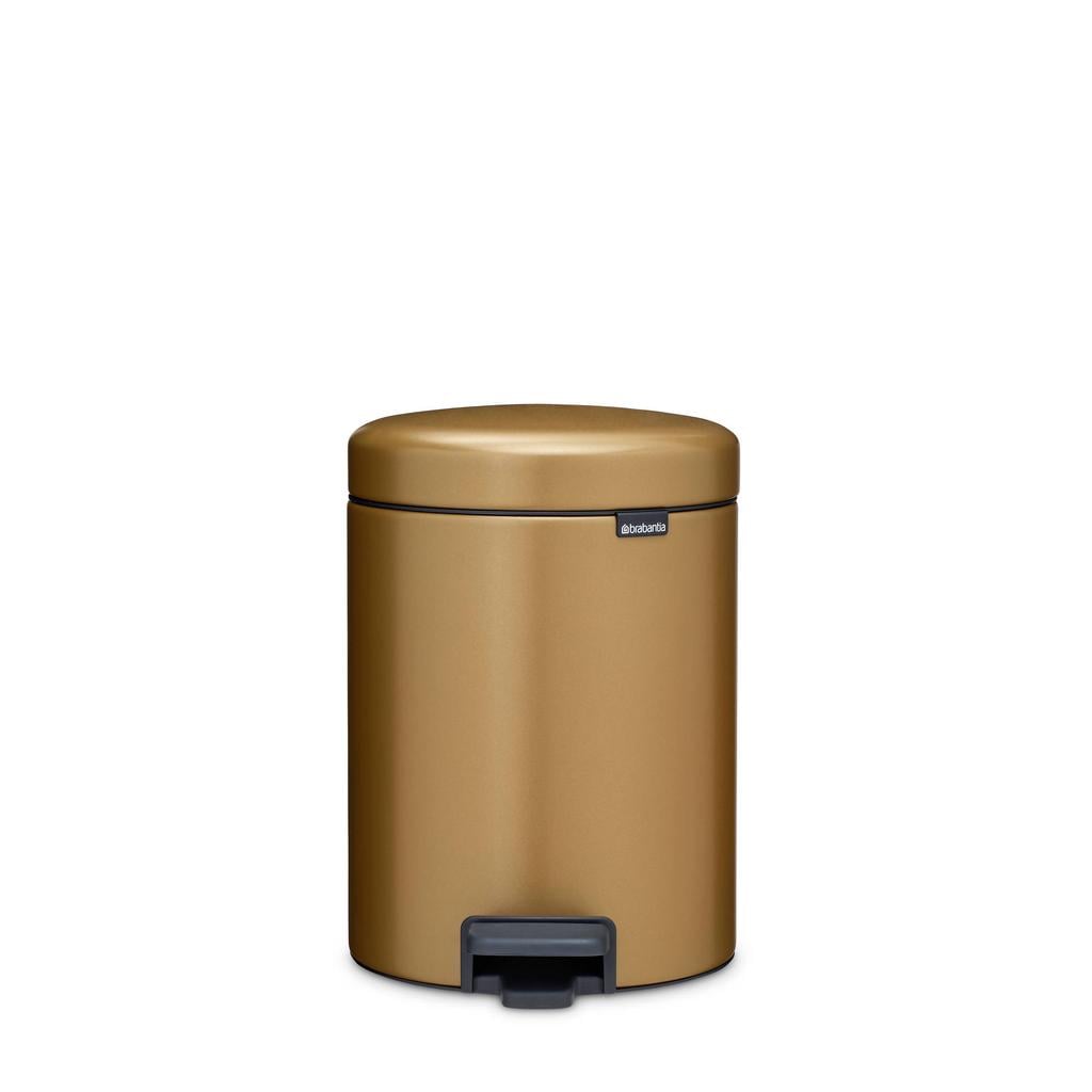 Brabantia Brabantia NewIcon Pedaalemmer, 5 liter, kunststof binnenemmer - Warm Brass