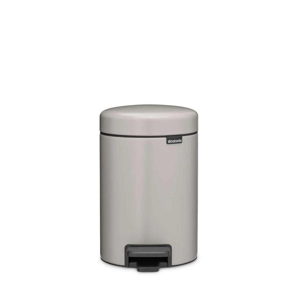 Brabantia Brabantia NewIcon Pedaalemmer, 3 liter, kunststof binnenemmer - Soft Grey