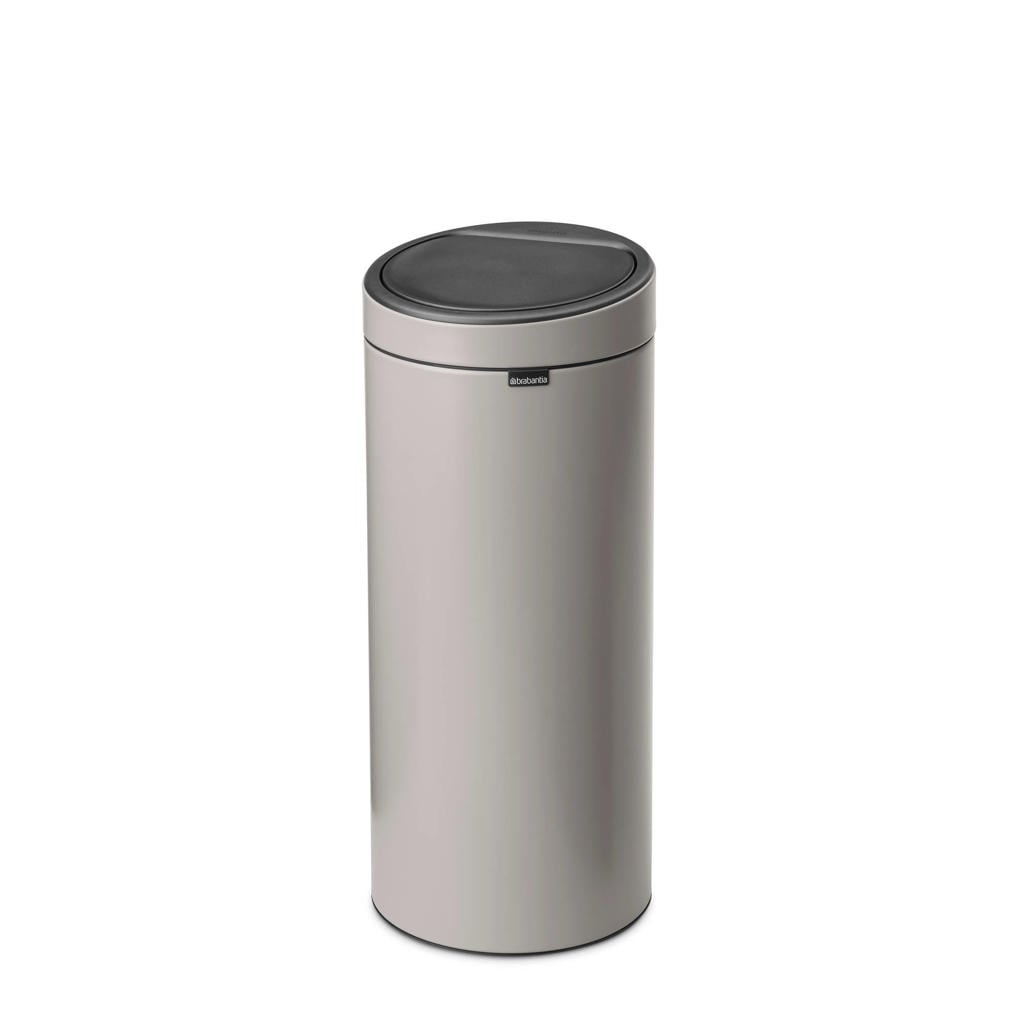 Brabantia Brabantia Touch Bin New afvalemmer, 30 liter, kunststof binnenemmer - Soft Grey