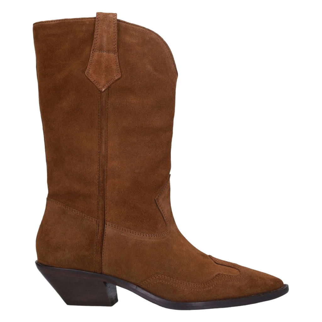 Cognackleurige dames Sacha suède cowboylaarzen