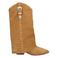 Sacha suède cowboylaarzen met flap cognac