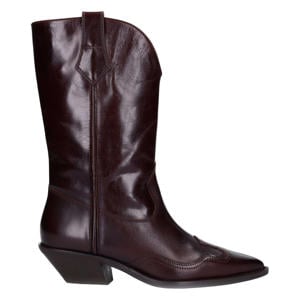 leren cowboylaarzen bordeaux metallic