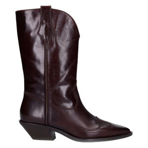 leren cowboylaarzen bordeaux metallic