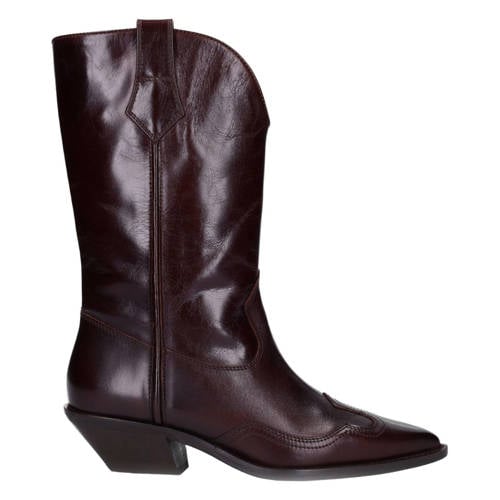 Sacha leren cowboylaarzen bordeaux metallic afbeelding