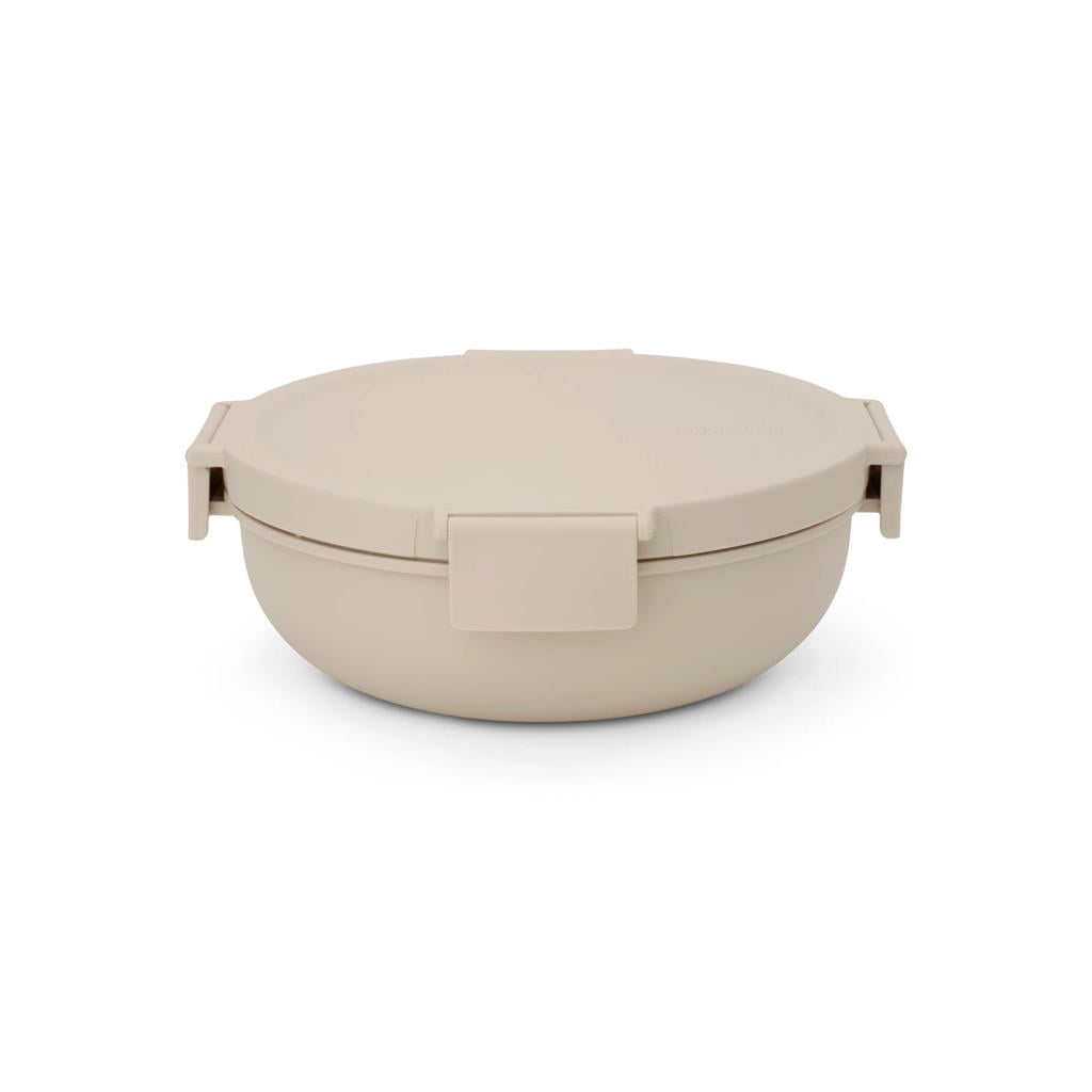 Brabantia Make & Take salade lunchbox 1,3 liter, kunststof - Soft Beige