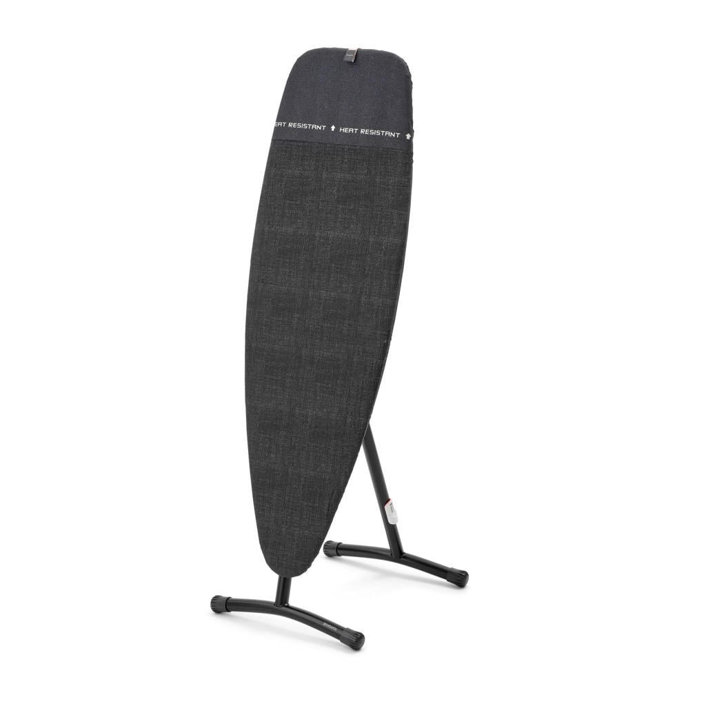 Brabantia Strijkplank en stoombord D, 135x45 cm Denim Black met hittebestendige parkeerplaats