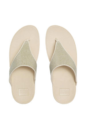 Lulu Shimmerglitz teenslippers ecru