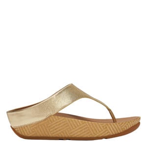 leren slippers goud