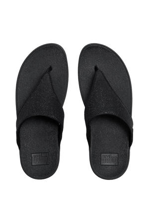 Lulu Shimmerglitz teenslippers zwart