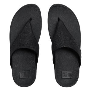 Lulu Shimmerglitz teenslippers zwart