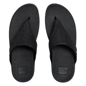 Lulu Shimmerglitz teenslippers zwart