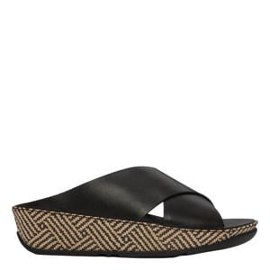 leren slippers zwart