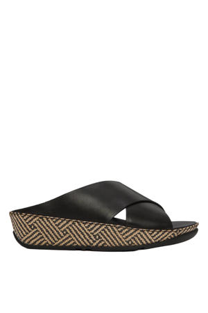 leren slippers zwart