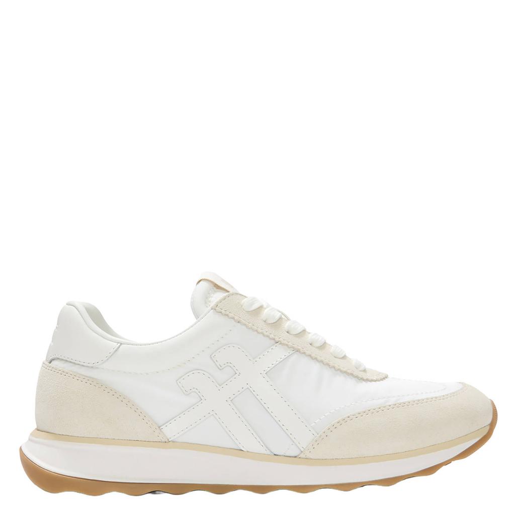 Wit en beige dames FitFlop TM sneakers van textiel met veters
