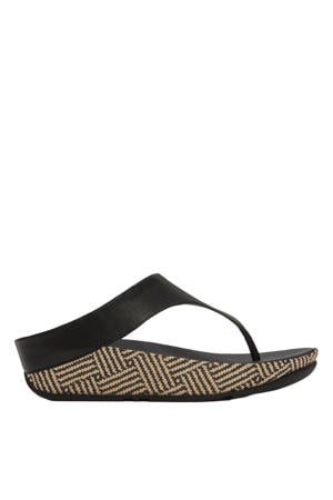 leren slippers zwart