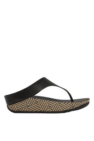 leren slippers zwart