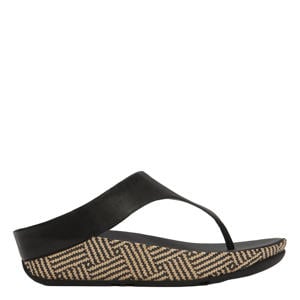 leren slippers zwart