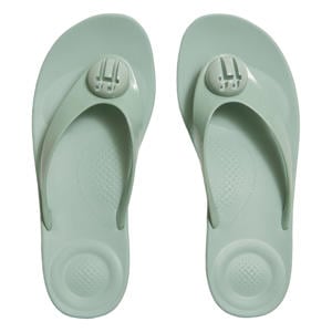 Iqushion Glossy Button teenslippers met sleehak mintgroen