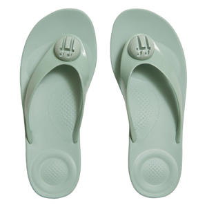 Iqushion Glossy Button teenslippers met sleehak mintgroen