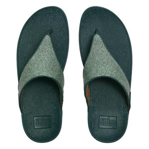 Lulu Shimmerglitz teenslippers groen