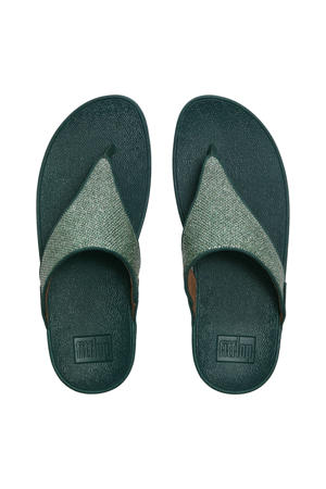 Lulu Shimmerglitz teenslippers groen