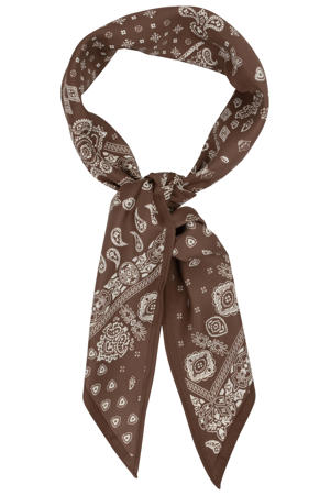 sjaaltje met paisley print bruin