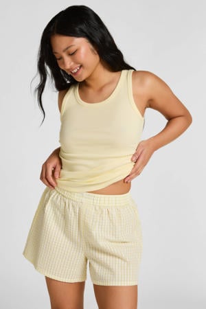 seersucker pyjamashort Boxy lichtgeel
