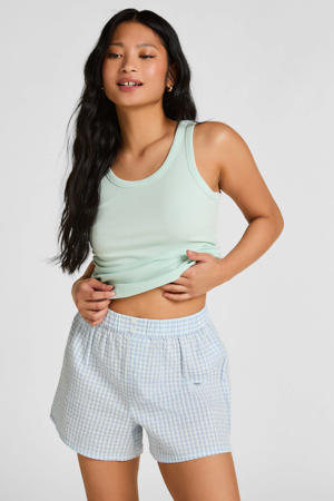seersucker pyjamashort Boxy blauw