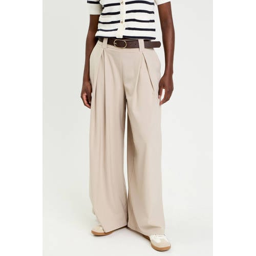 Cache Cache wide leg regular waist broek zand afbeelding