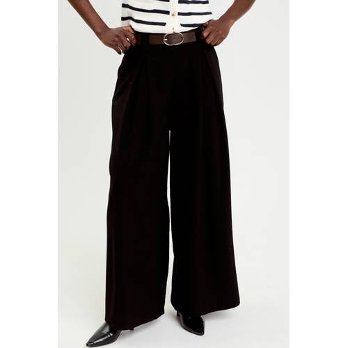 Cache Cache wide leg regular waist broek zwart afbeelding