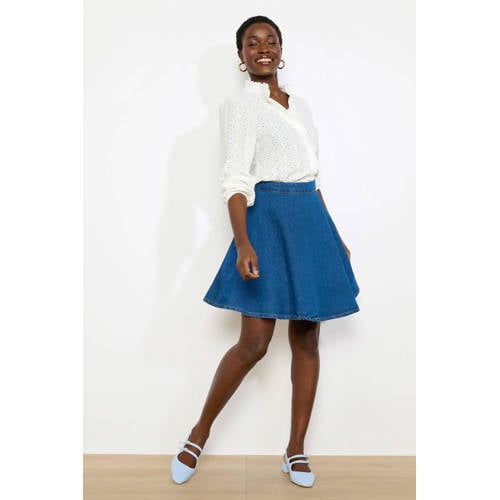 LOLALIZA denim spijkerrok dark blue denim afbeelding