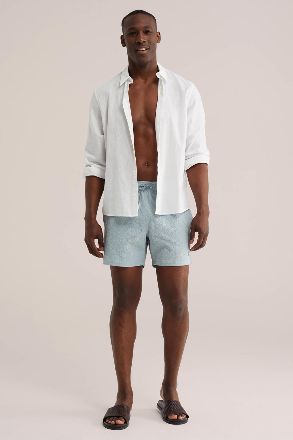 WE Fashion zwemshort met textuur mintgroen
