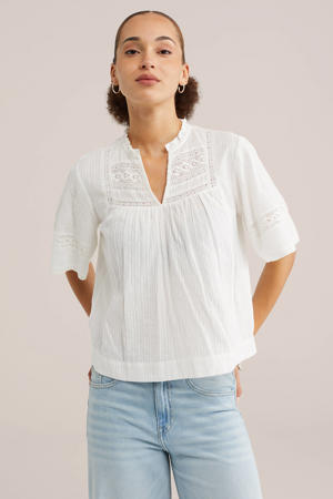 blousetop wit broderie