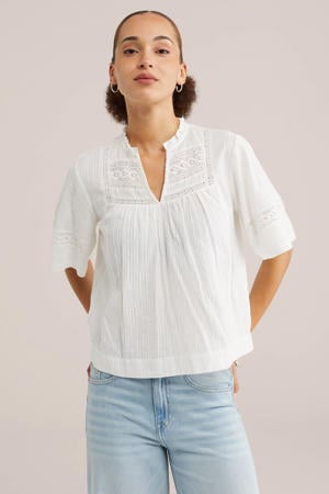 blousetop wit broderie