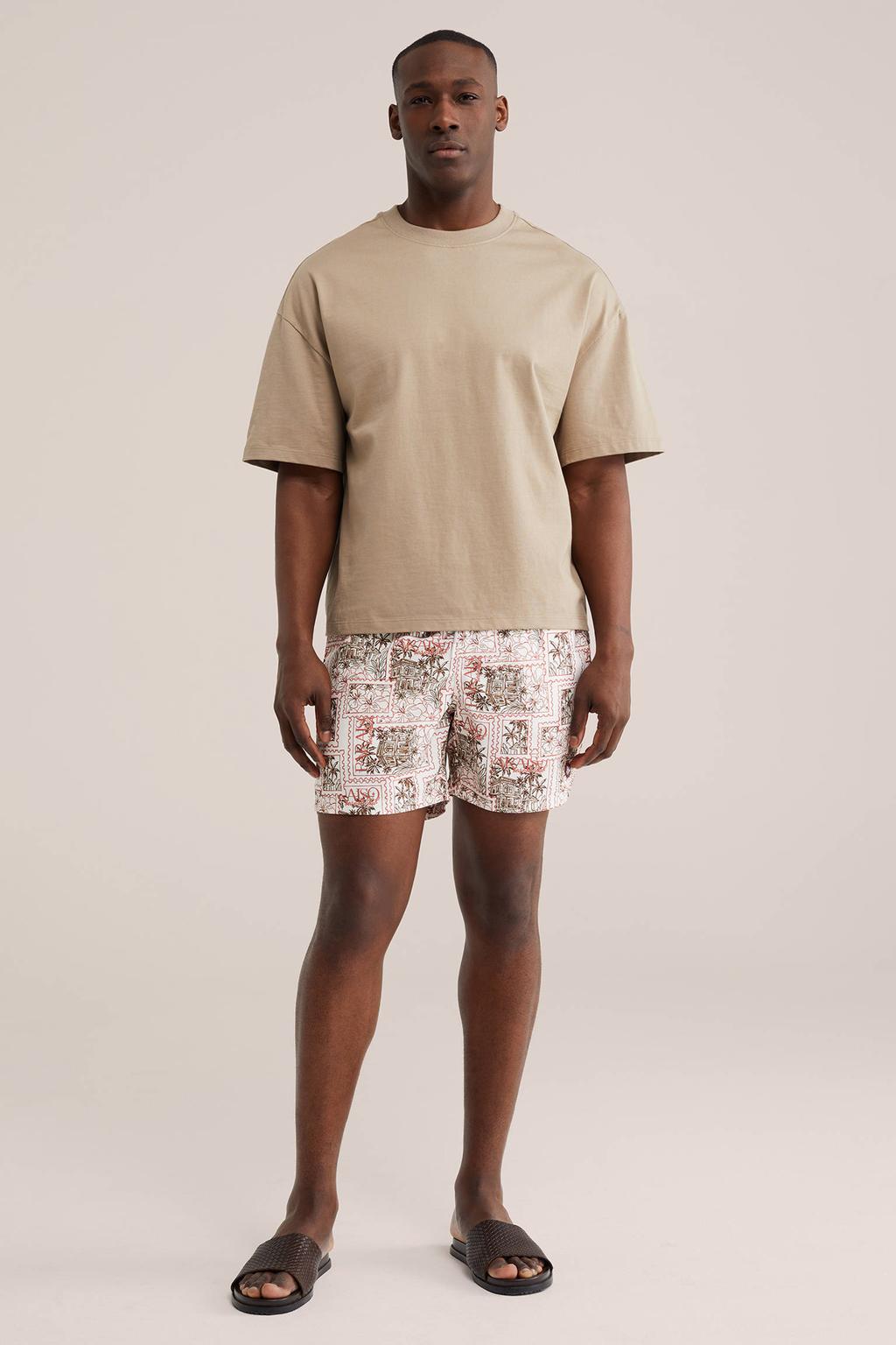 WE Fashion zwemshort ecru/roze