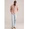 WE Fashion regular gestreepte casual overhemd met linnen roze