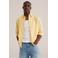 WE Fashion regular gestreepte casual overhemd met linnen geel