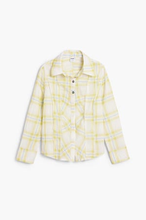 geruit blouse lichtgeel
