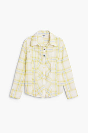 geruit blouse lichtgeel