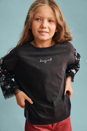 longsleeve zwart met pailletten