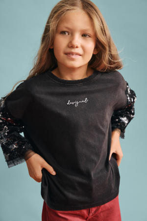longsleeve zwart met pailletten