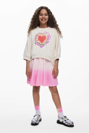 sweatjurk met pailletten ecru
