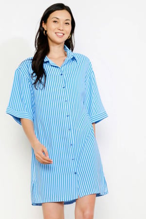 gestreepte blousejurk blauw