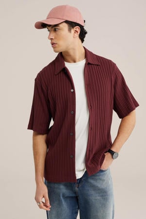 relaxed casual overhemd gebreid donkerblauw